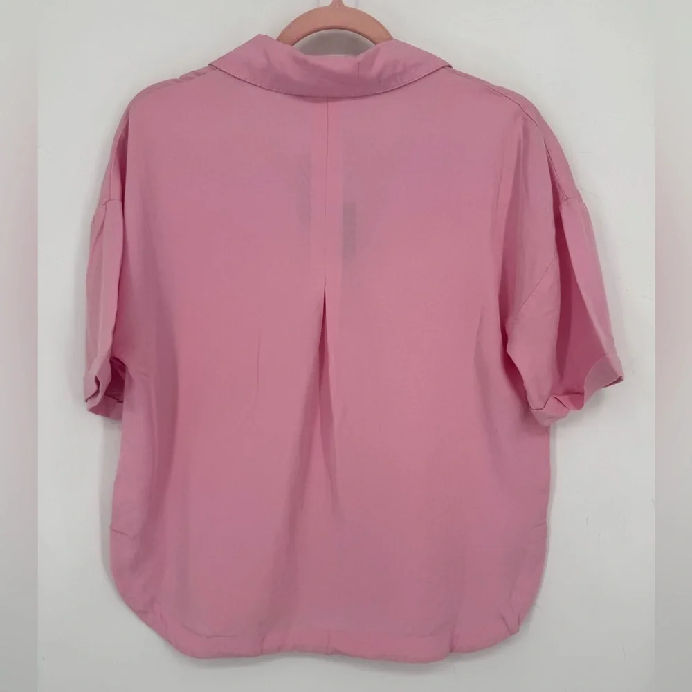 Blu Pepper Women's Pink Button Down Shirt Oversized Size Small NWT Barbiecore